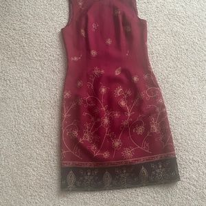 Silk, lined, sheath dress.